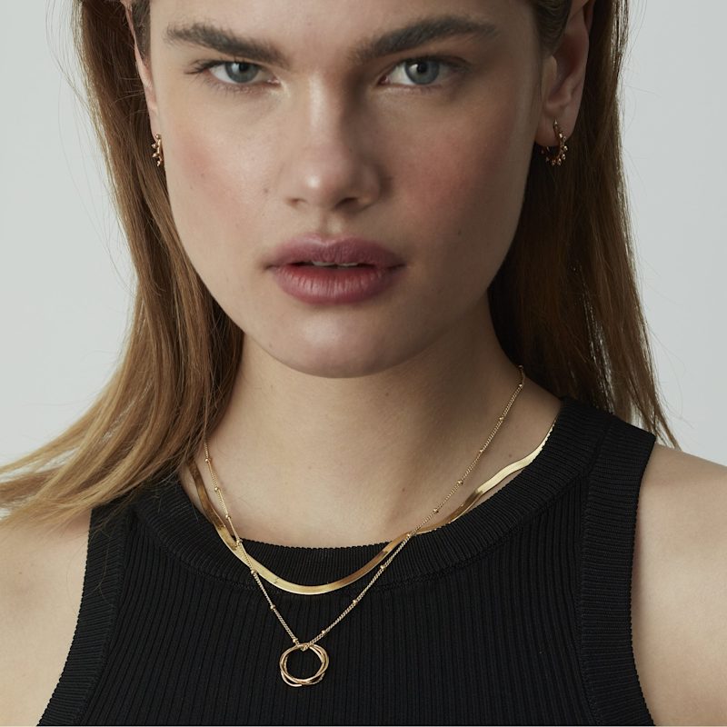Gold Karma Necklace With Bead Chain | Muru | Wolf & Badger