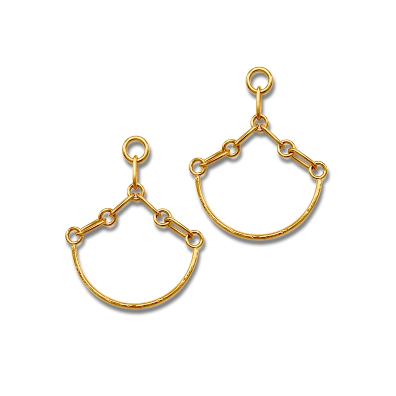 Thumbnail of Gold Libra Link Chandelier Post Earrings image