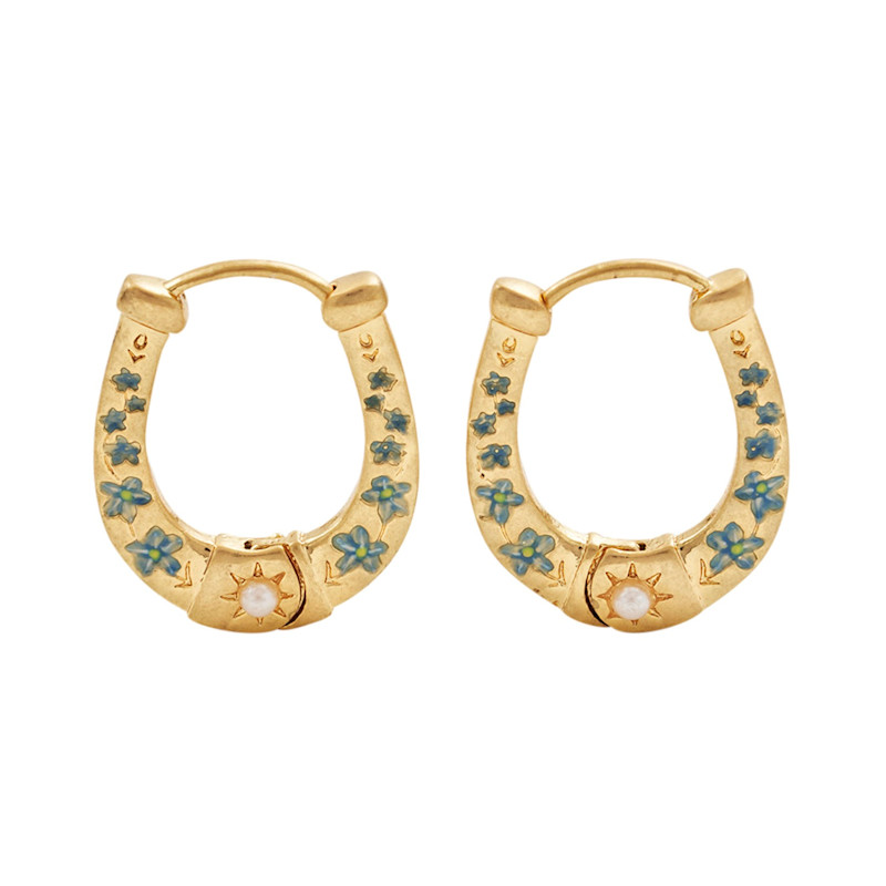 Thumbnail of Gold Lucky In Love Horseshoe Necklace & Earrings Set image