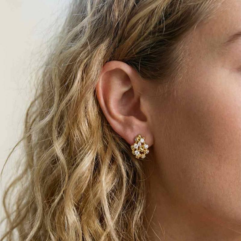 Thumbnail of Gold Lyra Stud Earrings image