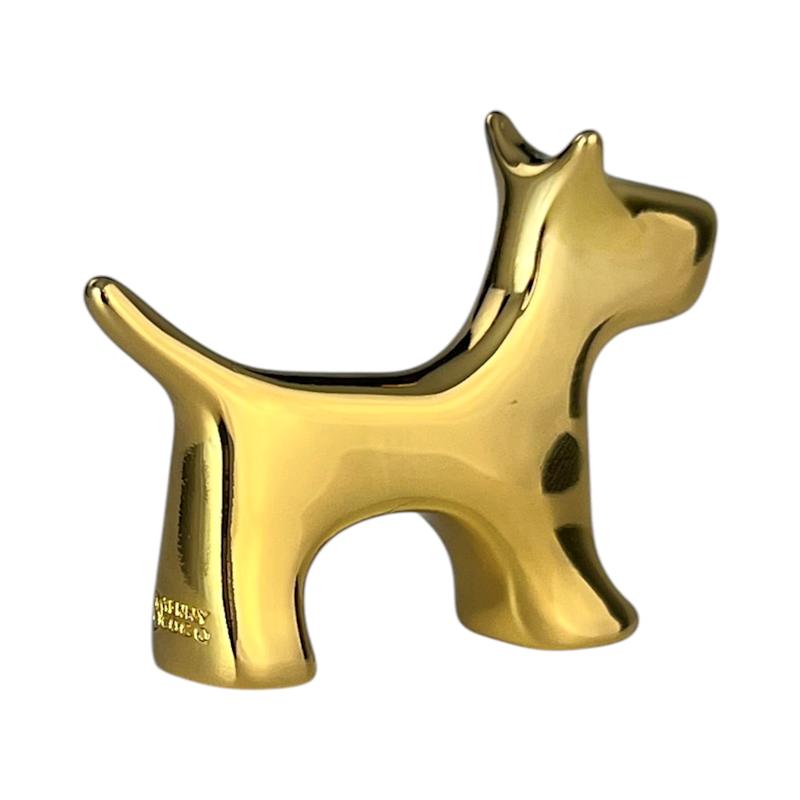 Gold Miniature Dog Sculpture | Yenny Cocq LLC | Wolf & Badger