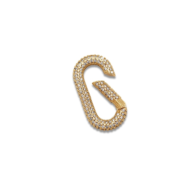 Thumbnail of Gold Oval Pavé Clicker Clasp image