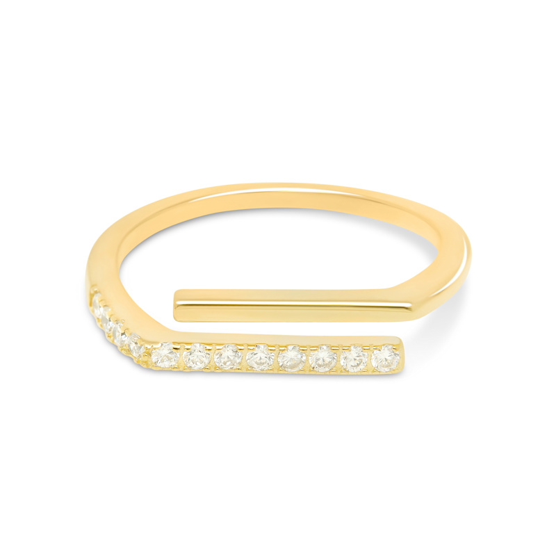 Thumbnail of Gold Pavé Bypass Ring image
