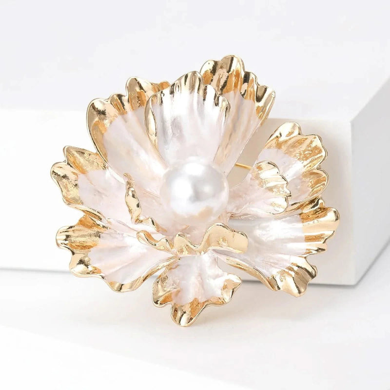 Thumbnail of Gold Peony Pearl Brooch image