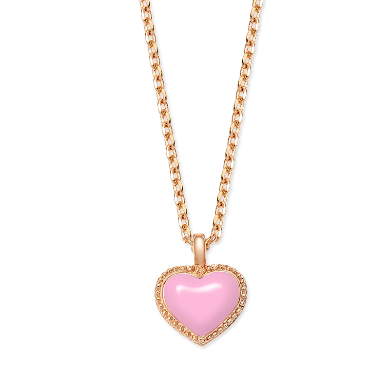 Thumbnail of Gold & Pink Enamel Heart Necklace, Series Pop Heart image