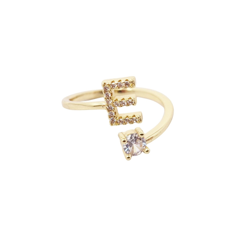 Thumbnail of Gold Plated Adjustable Personalised Initial Ring image