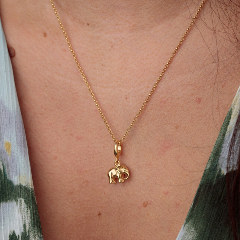 Thumbnail of Gold Plated Elephant Charm Necklace image