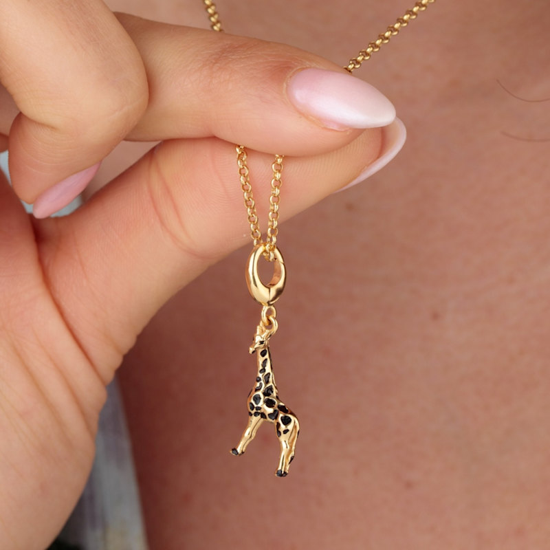 Thumbnail of Gold Plated Giraffe Charm Necklace image
