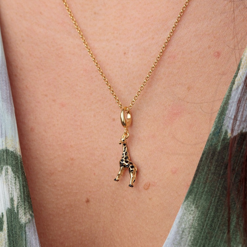 Thumbnail of Gold Plated Giraffe Charm Necklace image