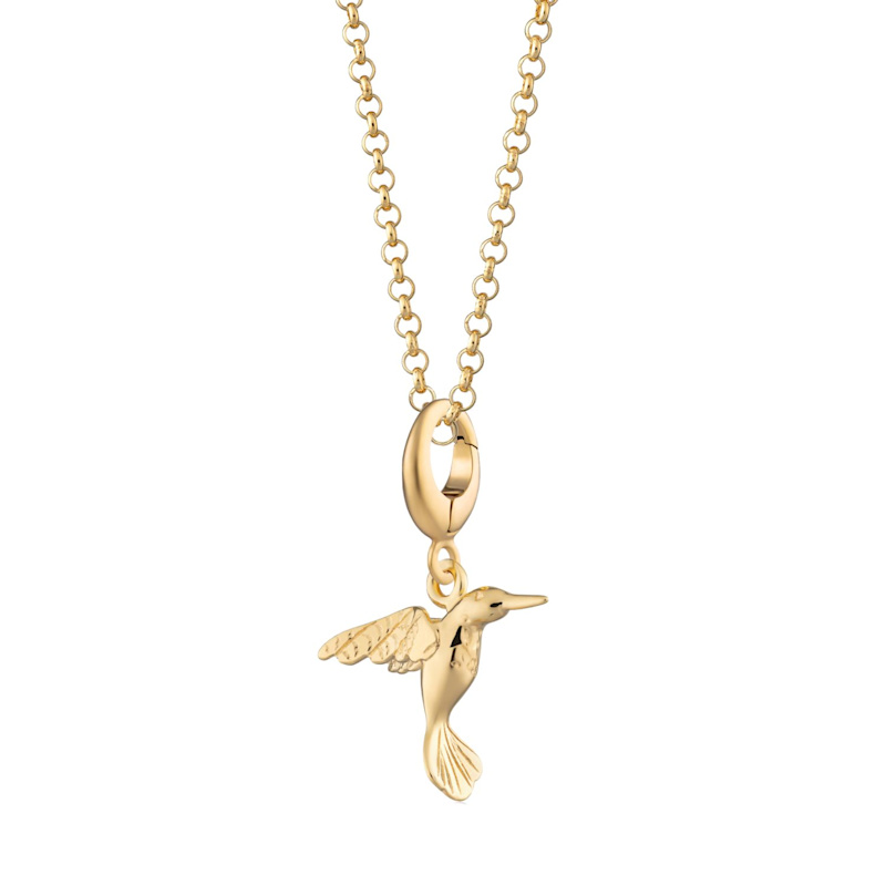Thumbnail of Gold Plated Hummingbird Charm Necklace image