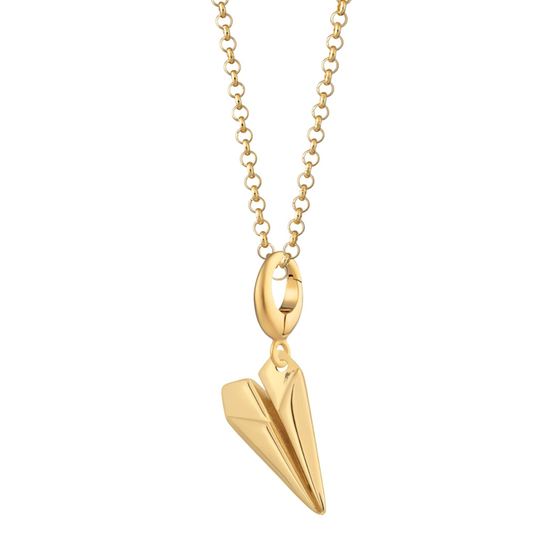 Thumbnail of Gold Plated Paper Plane Charm Necklace image