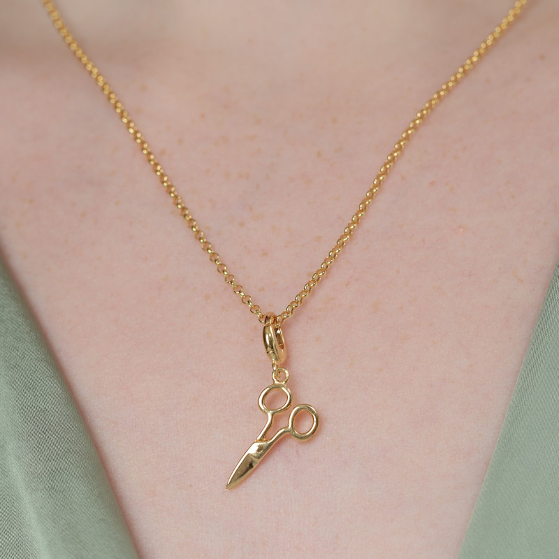 Thumbnail of Gold Plated Scissors Charm Necklace image