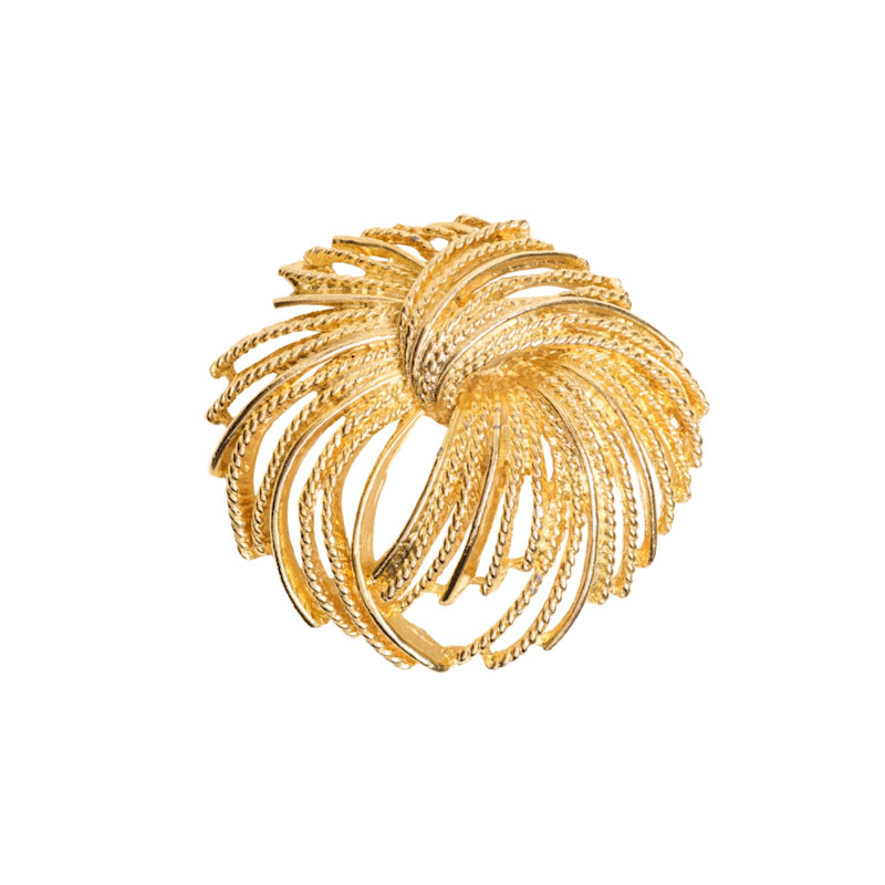 Thumbnail of Gold Plated Textured Swirl Brooch image