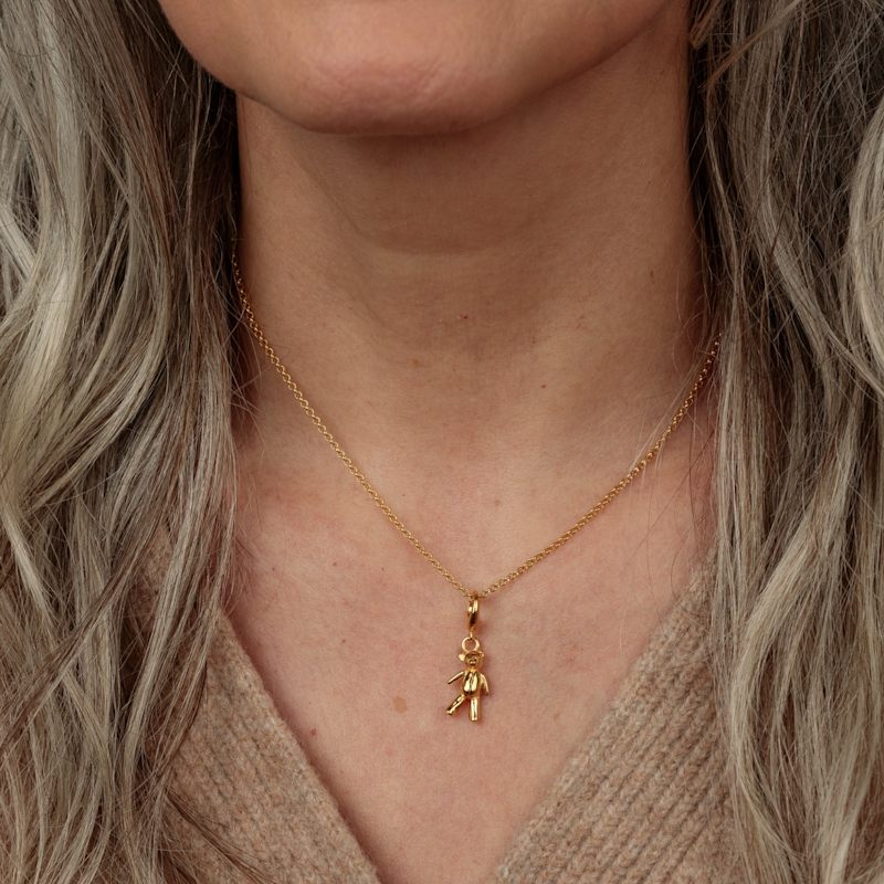 Thumbnail of Gold Plated Vintage Teddy Bear Charm Necklace image