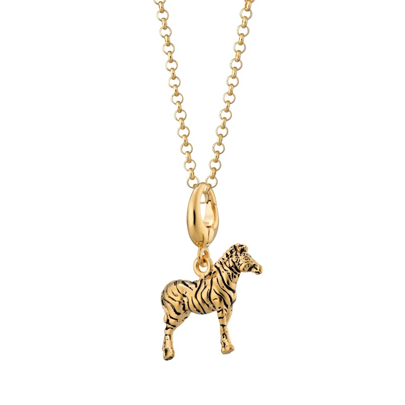 Thumbnail of Gold Plated Zebra Charm Necklace image