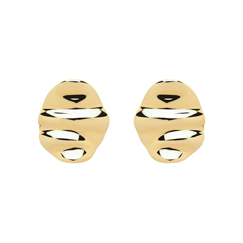 Thumbnail of Gold Ripple Clip Earrings image