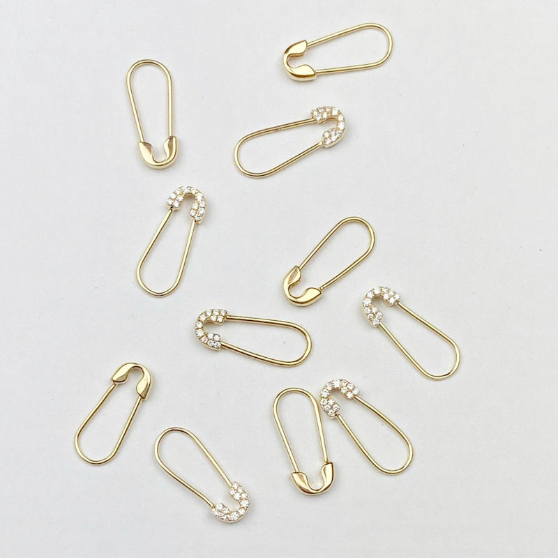 Thumbnail of Yellow Gold Safety Pin Earring image