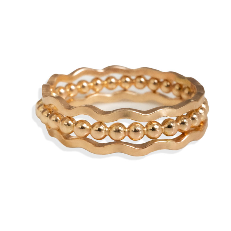 Gold Set Of Three Stacking Rings | Kate Koel | Wolf & Badger