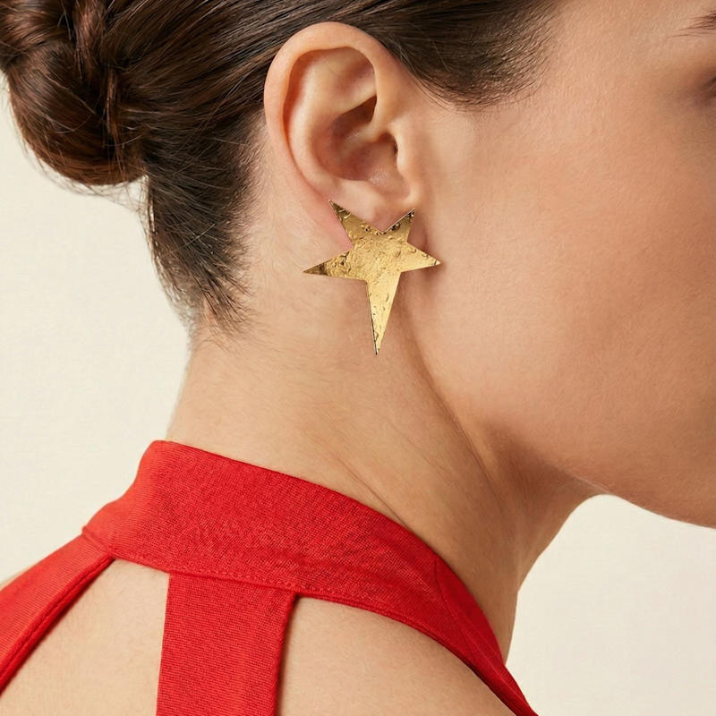 Thumbnail of Gold Shooting Star Stud Post Earrings image