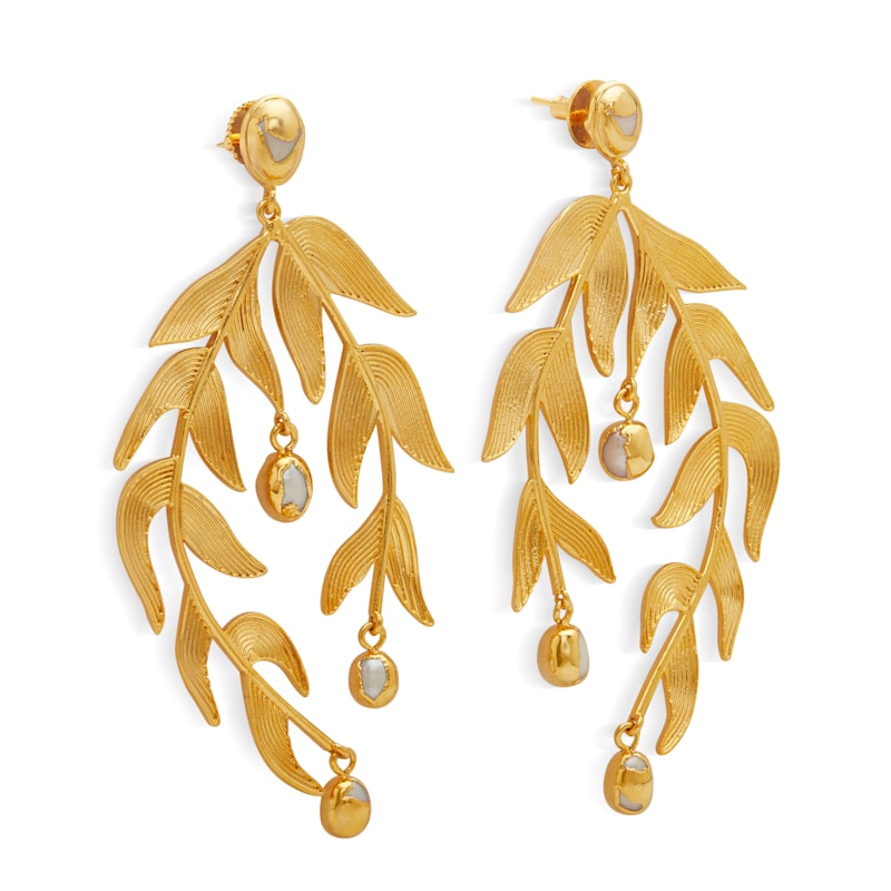 Thumbnail of Gold Sooki Chandelier Earrings With Baroque Pearls image