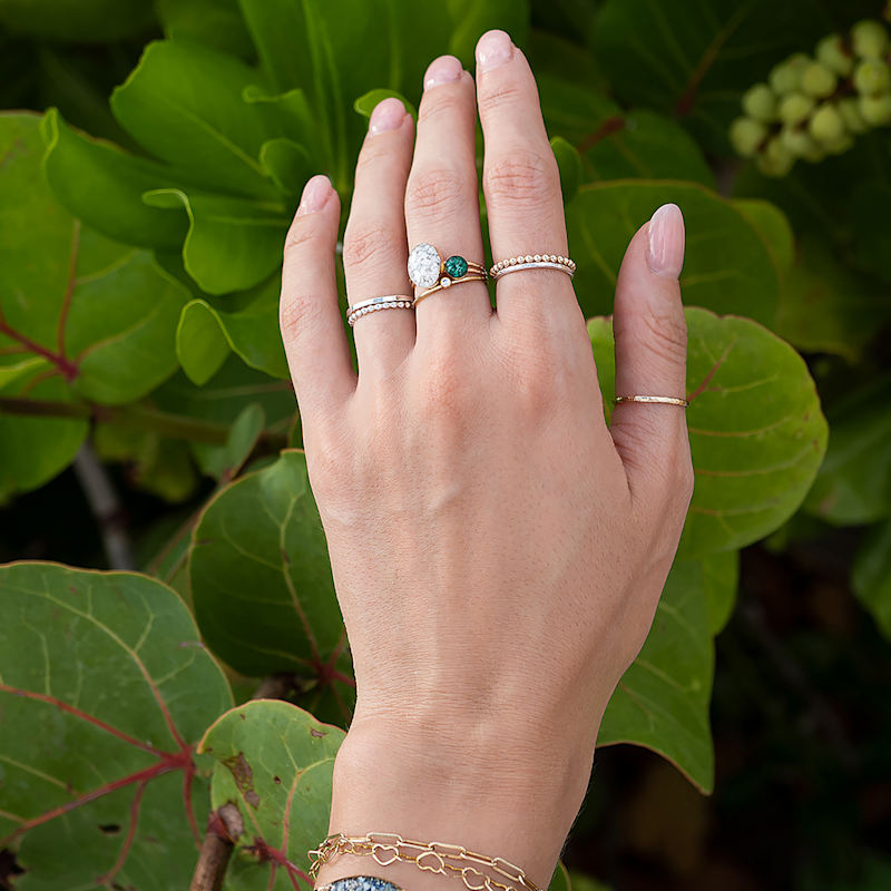 Thumbnail of Gold Bead Stacking Ring image