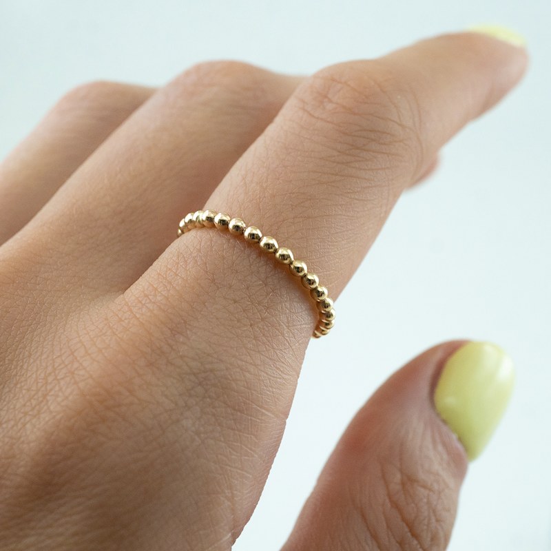 Thumbnail of Gold Bead Stacking Ring image