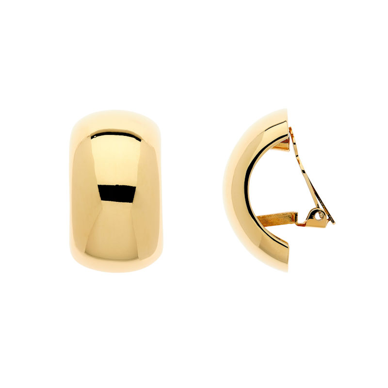 Thumbnail of Gold Statement Curve Clip Earrings image