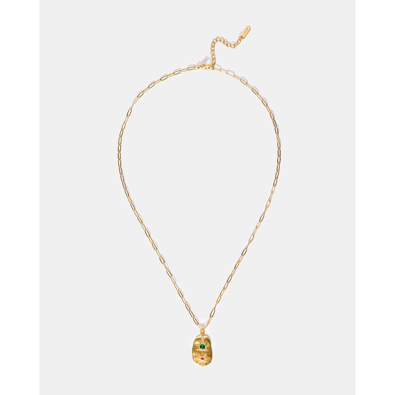 Thumbnail of Gold Talisman Necklace In Ruby Glow image