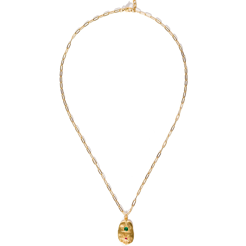 Thumbnail of Gold Talisman Necklace In Ruby Glow image