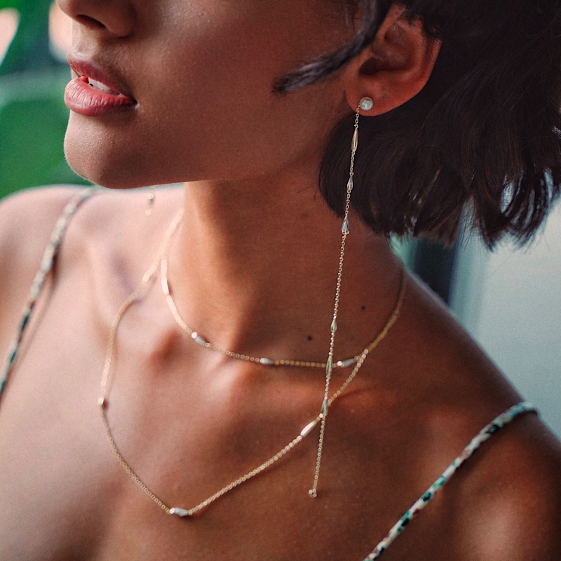 Thumbnail of Gold Teardrops Necklace image