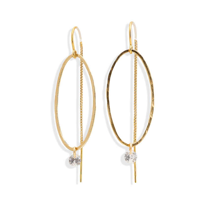 Thumbnail of Gold Dangle Thread Earrings image