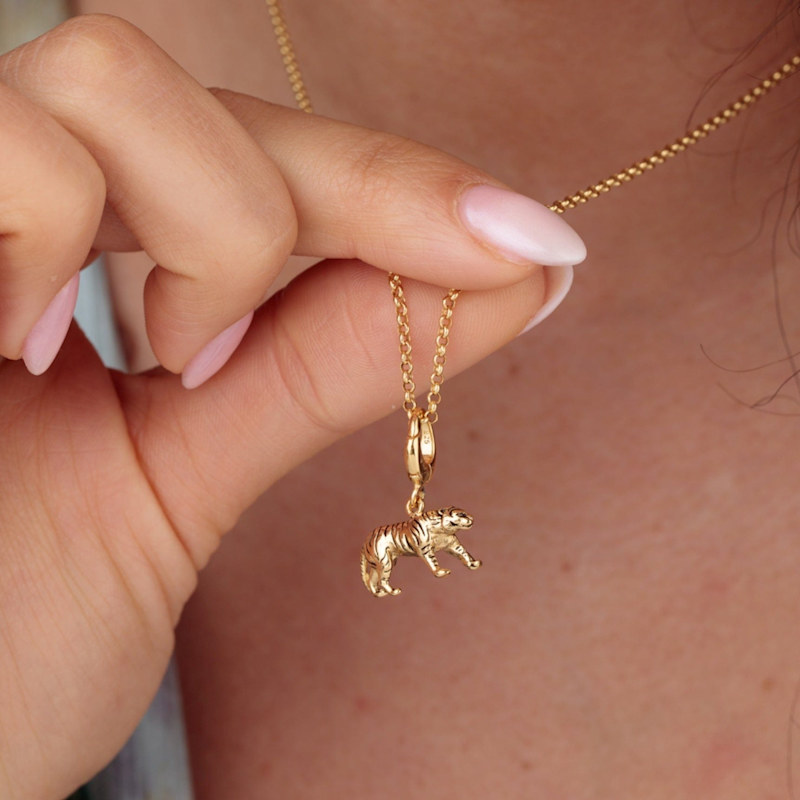 Thumbnail of Gold Plated Tiger Charm Necklace image