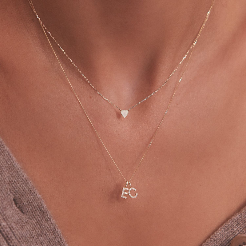 Gold Tiny Heart Necklace LILY ROO Wolf Badger