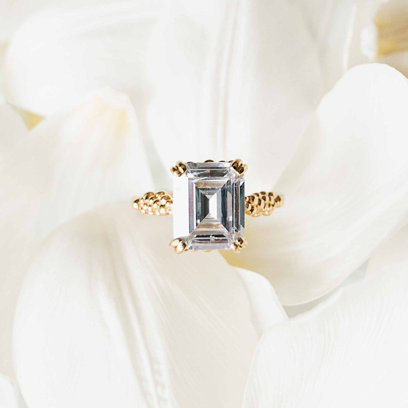Thumbnail of Solid Gold Luxury Moissanite Gemstone Ring -  Merrow image
