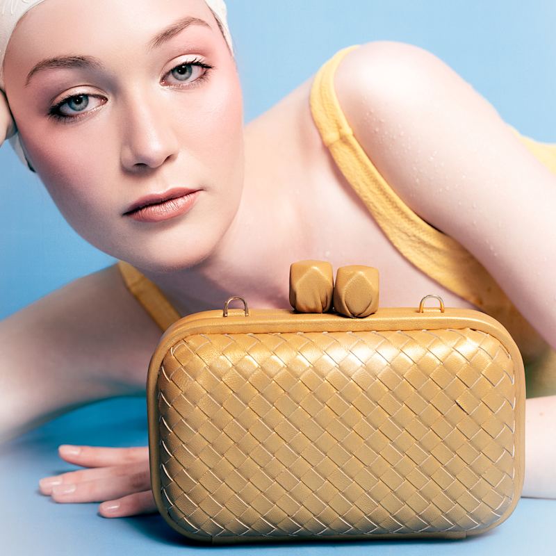 Thumbnail of Gold Woven Crossbody Kukki Clutch image