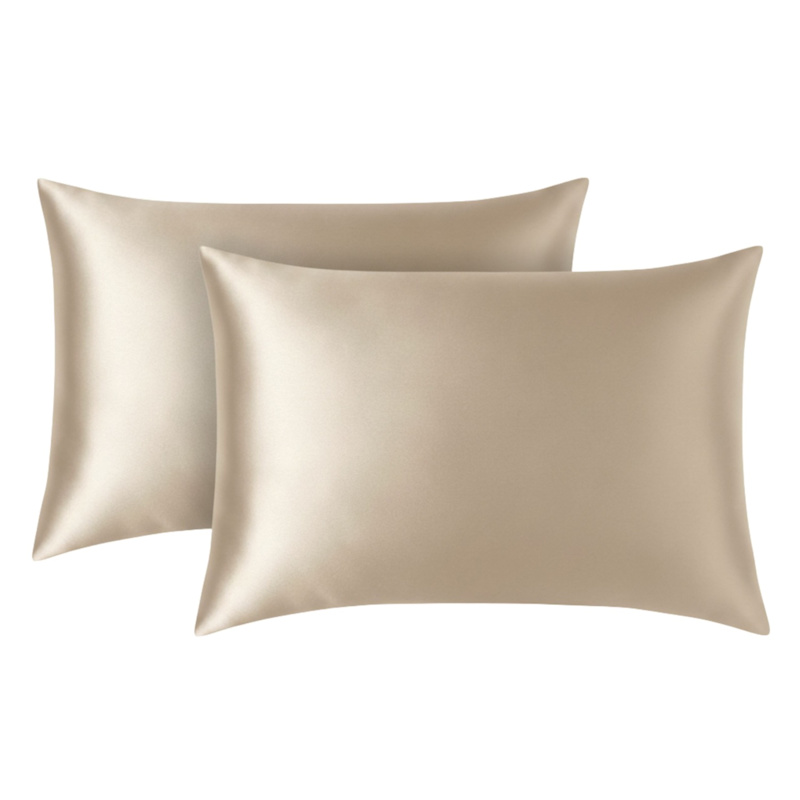 Thumbnail of Golden Beige Set Of Two Mulberry Silk Pillowcases – Pure Silk, Envelope Style image
