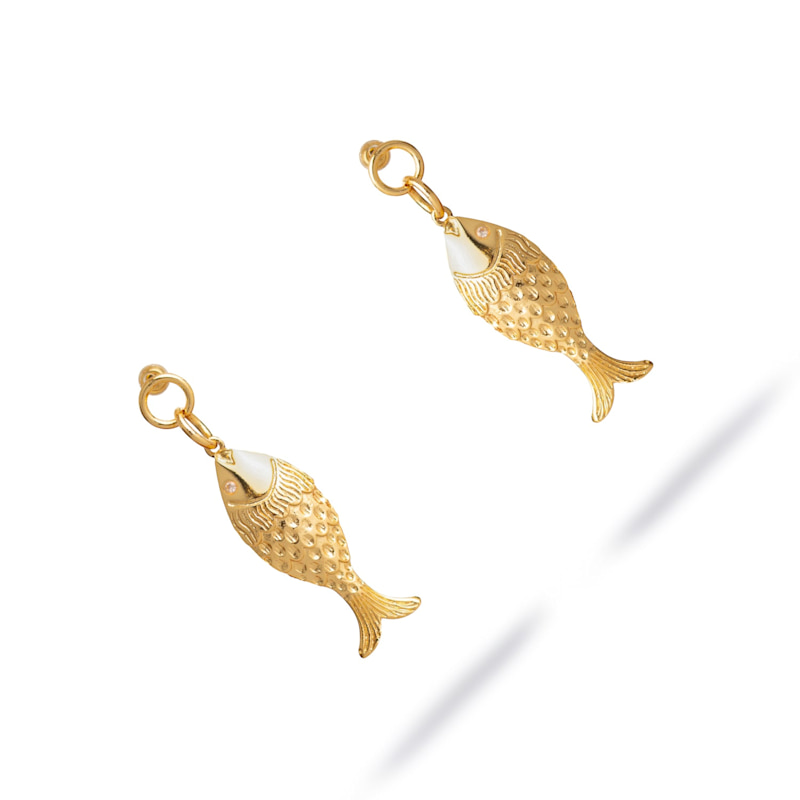 Thumbnail of Golden Fortune Fish Dangle Earrings - Gold image