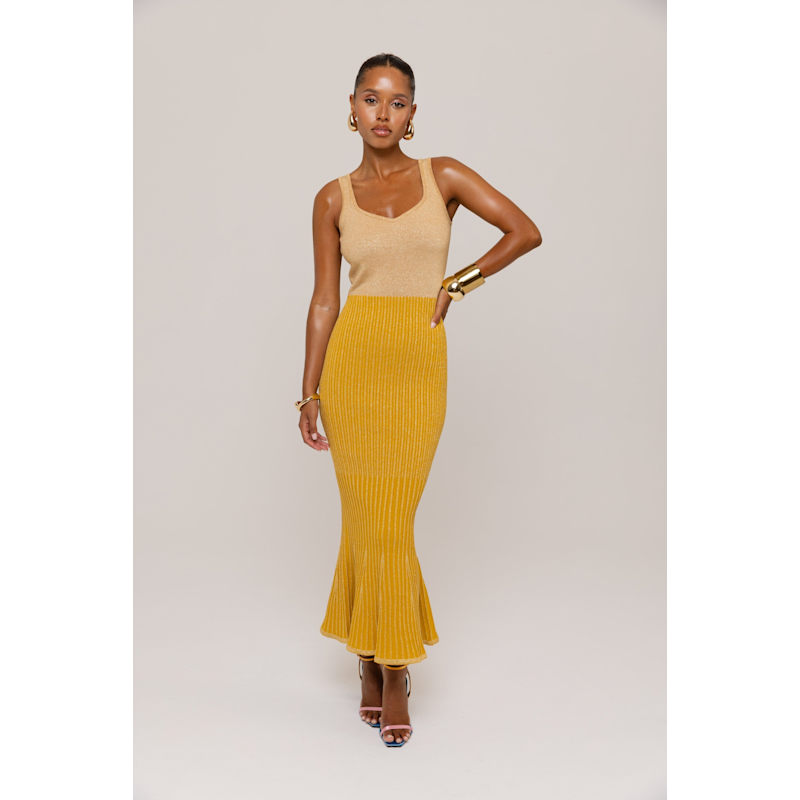 Thumbnail of Golden Hour Metallic Knit Dress image