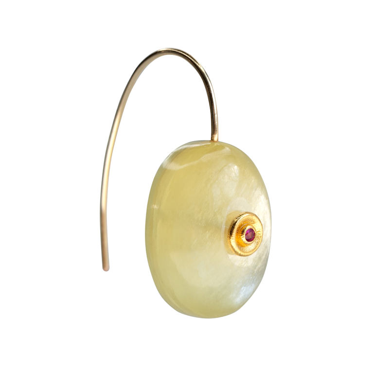 Thumbnail of Lepidolite Tourmaline Gold Drop Earrings image