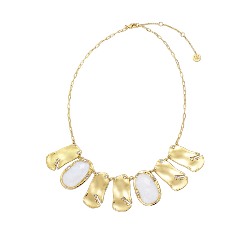 Thumbnail of Golden Wave Collar Clear Quartz Necklace image