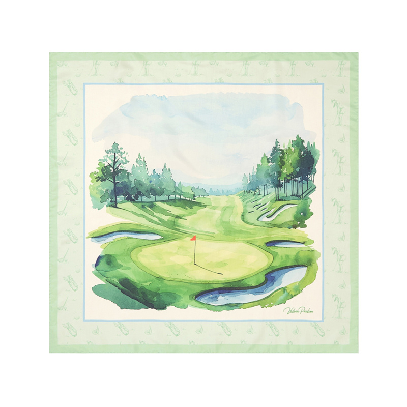 Thumbnail of Golf Silk Scarf / Green image