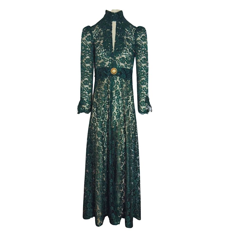 Gothic Dark Green Lace Dress | Couture To Your Door | Wolf & Badger