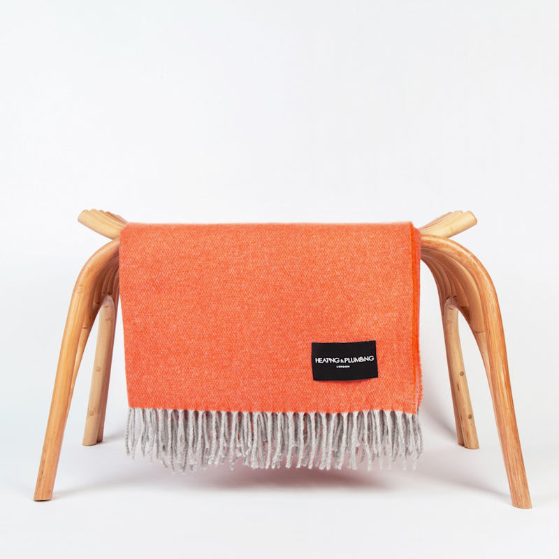 Thumbnail of Love Stories 100% Cashmere Blanket - Tangerine image