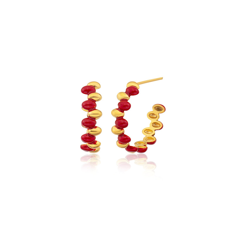 Thumbnail of Grace Hoop Earrings - Red image