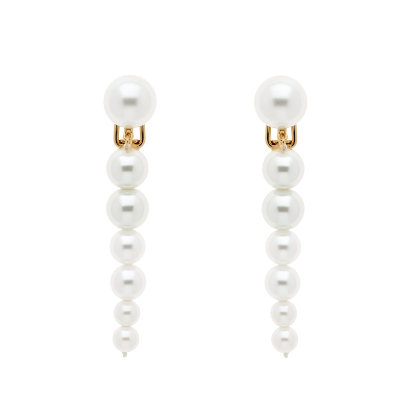 Thumbnail of Graduated Pearl Drop Clip Earrings image