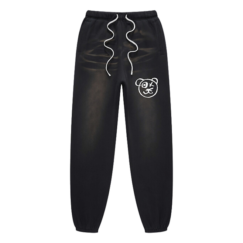 Thumbnail of Graffiti Teddy Bear Cotton Espresso Vintage Wash Joggers image