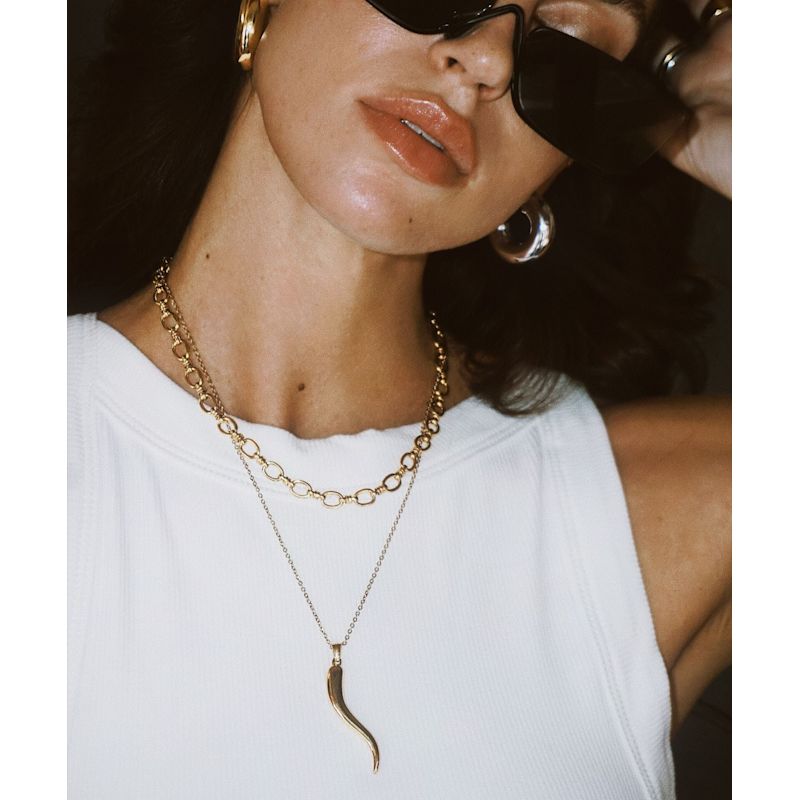Thumbnail of Mega Lucky Italian Horn Necklace image