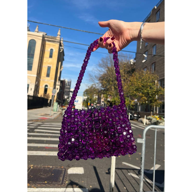 Thumbnail of Bold Beaded Bag · Grape image
