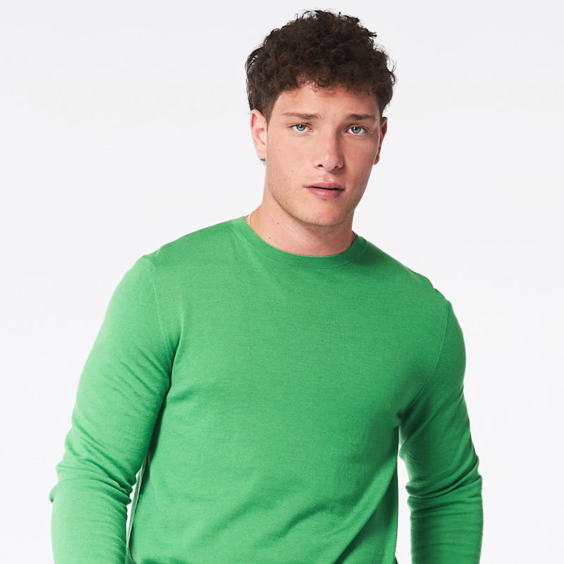 Grass Green Cashmere Sweater | George Patrick | Wolf & Badger
