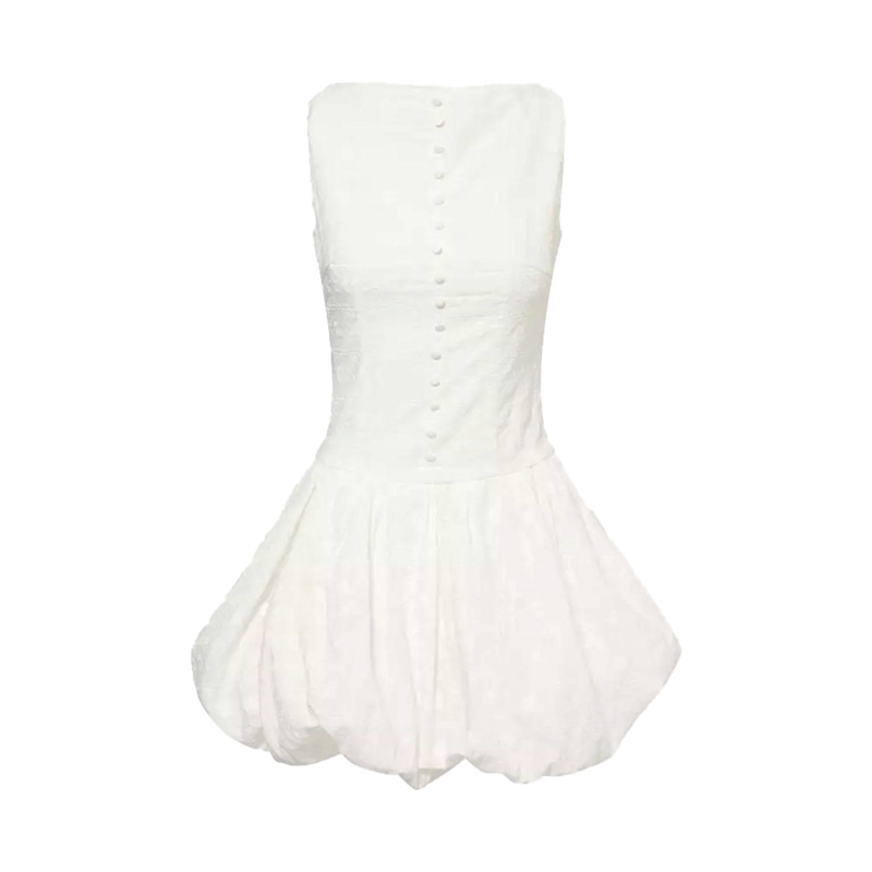 knee length dresses for ladies Milton Cotton Mini Dress L
